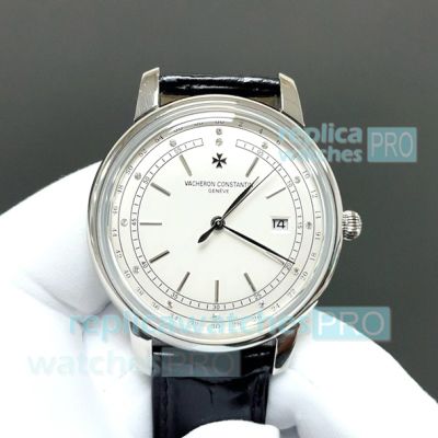 TW Factory Swiss Clone Vacheron Constantin 9015 Patrimony White Dial 42mm Men's Watch 
